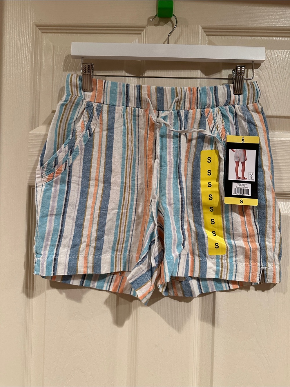 Briggs New York Multicolor Stripe Linen-Blend Shorts